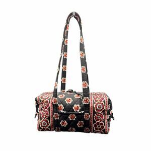 Vera Bradley Pirouette Black Small Duffel Bag Retired Quilted Travel